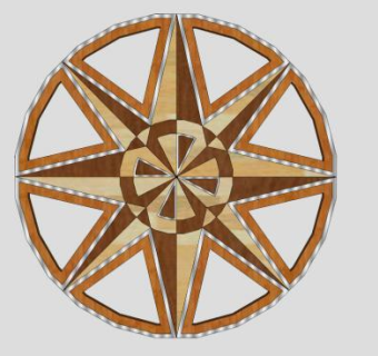 镶嵌木轮子墙饰SU模型下载_sketchup草图大师SKP模型