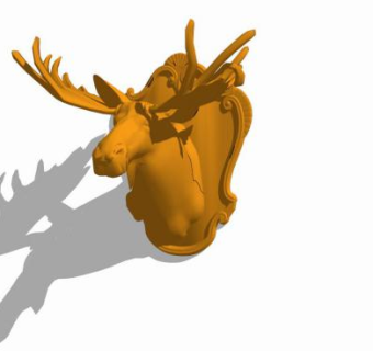 驼鹿墙饰SU模型下载_sketchup草图大师SKP模型