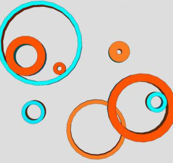 蓝橙墙壁装饰SU模型下载_sketchup草图大师SKP模型