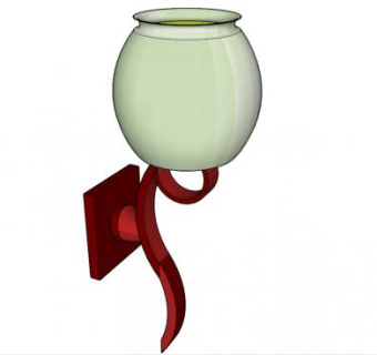 绿色装饰壁灯SU模型下载_sketchup草图大师SKP模型