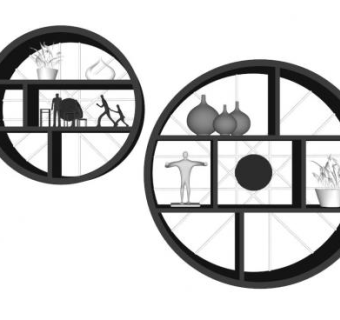 黑色木架装饰墙SU模型下载_sketchup草图大师SKP模型