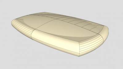 现代黄色抱枕SU模型下载_sketchup草图大师SKP模型