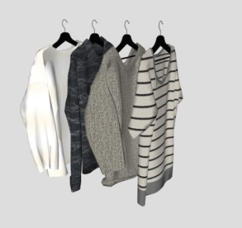 衣架服饰衣物SU模型下载_sketchup草图大师SKP模型