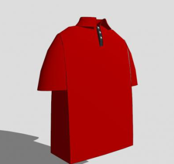 红色马球衫SU模型下载_sketchup草图大师SKP模型