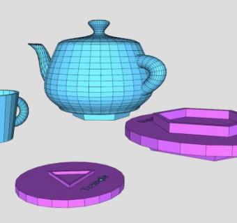 现代配套茶具SU模型下载_sketchup草图大师SKP模型