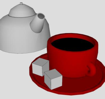 陶瓷壶杯套SU模型下载_sketchup草图大师SKP模型