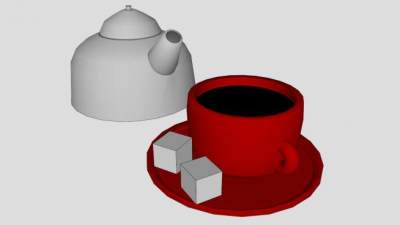 陶瓷壶杯套SU模型下载_sketchup草图大师SKP模型