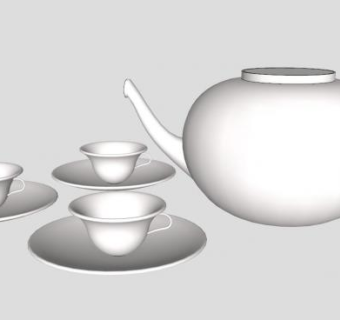 3D茶杯茶壶茶具SU模型下载_sketchup草图大师SKP模型