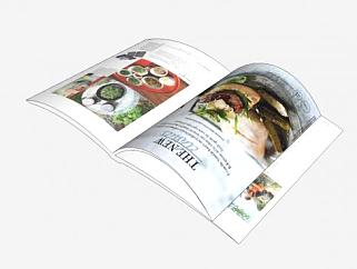 厨房杂志烹饪书SU模型下载_sketchup草图大师SKP模型