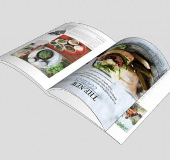 厨房杂志烹饪书SU模型下载_sketchup草图大师SKP模型