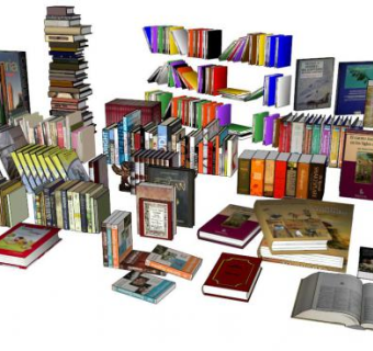 书本图书书籍SU模型下载_sketchup草图大师SKP模型