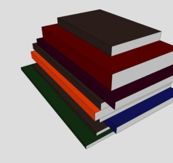 现在图书书本SU模型下载_sketchup草图大师SKP模型