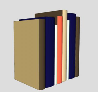 组合书本书籍SU模型下载_sketchup草图大师SKP模型