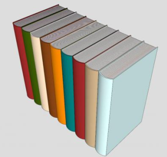 彩色书本书籍SU模型下载_sketchup草图大师SKP模型