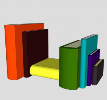 彩色书本SU模型下载_sketchup草图大师SKP模型