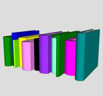 现代彩色书本SU模型下载_sketchup草图大师SKP模型