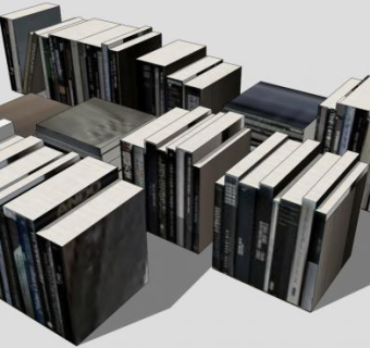 书本书籍图书SU模型下载_sketchup草图大师SKP模型