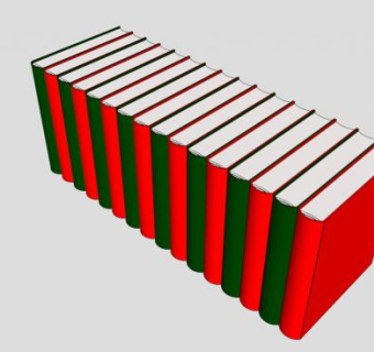 红绿书籍课本SU模型下载_sketchup草图大师SKP模型