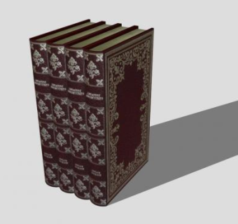 红色人造革书SU模型下载_sketchup草图大师SKP模型