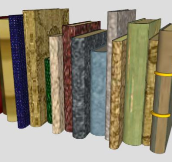 综合性书籍图书SU模型下载_sketchup草图大师SKP模型