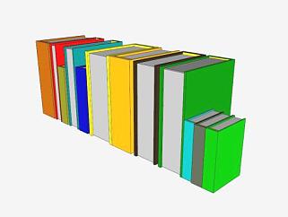 小型图书馆书籍SU模型下载_sketchup草图大师SKP模型