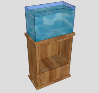 浮法玻璃鱼缸站SU模型下载_sketchup草图大师SKP模型