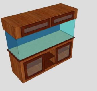 实木柜子鱼缸SU模型下载_sketchup草图大师SKP模型