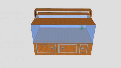 鱼缸金鱼水槽SU模型下载_sketchup草图大师SKP模型