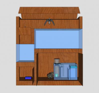 水族馆定制支架鱼缸SU模型下载_sketchup草图大师SKP模型