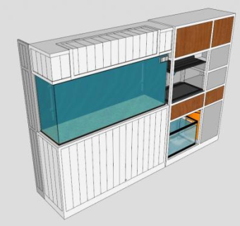 超白鱼缸加仑家庭水族馆SU模型下载_sketchup草图大师SKP模型