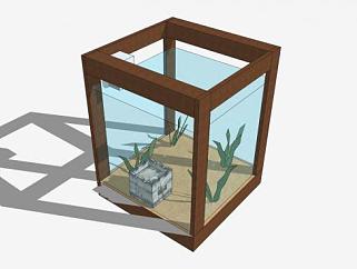 正方形玻璃鱼缸<em>SU模型</em>下载_sketchup草图大师SKP模型