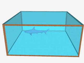 玻璃鱼缸<em>鲨鱼</em>池SU模型下载_sketchup草图大师SKP模型