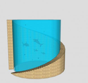 现代室内水族馆SU模型下载_sketchup草图大师SKP模型