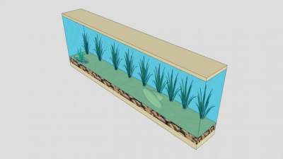 水晶玻璃鱼缸SU模型下载_sketchup草图大师SKP模型