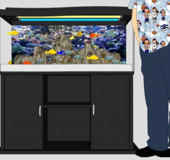 水族馆亚克力鱼缸SU模型下载_sketchup草图大师SKP模型