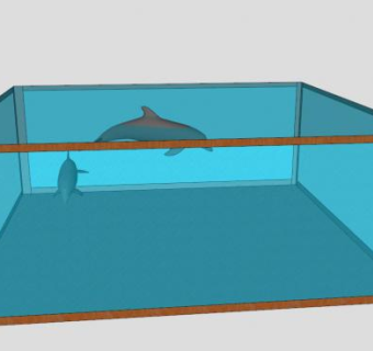 水族馆钢化鱼缸SU模型下载_sketchup草图大师SKP模型