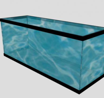 方形加仑水族馆SU模型下载_sketchup草图大师SKP模型