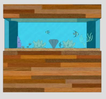加仑咸水鱼缸SU模型下载_sketchup草图大师SKP模型