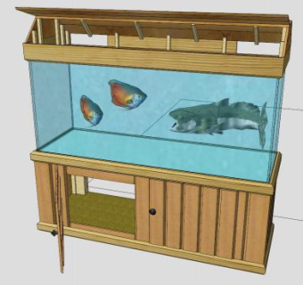 树冠加仑水族馆鱼缸SU模型下载_sketchup草图大师SKP模型