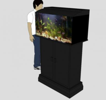 三英尺玻璃鱼缸SU模型下载_sketchup草图大师SKP模型
