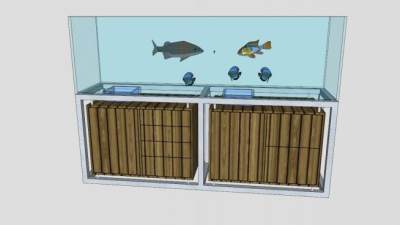 金属框架鱼缸SU模型下载_sketchup草图大师SKP模型