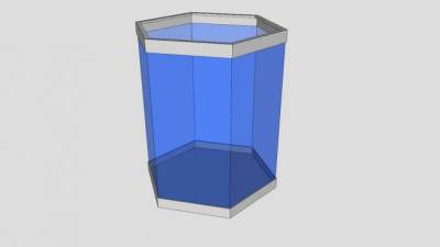 六角形鱼缸SU模型下载_sketchup草图大师SKP模型