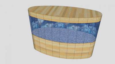 椭圆玻璃鱼缸水族馆SU模型下载_sketchup草图大师SKP模型