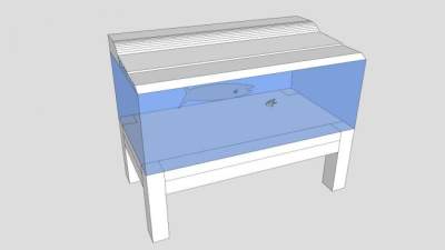 超白玻璃鱼缸SU模型下载_sketchup草图大师SKP模型