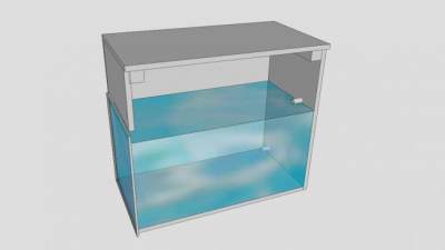 水族馆浮法玻璃鱼缸SU模型下载_sketchup草图大师SKP模型