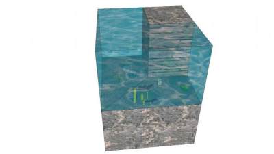 正方形鱼缸SU模型下载_sketchup草图大师SKP模型