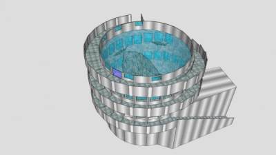 巨型海洋水箱SU模型下载_sketchup草图大师SKP模型