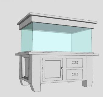 超白观赏玻璃鱼缸SU模型下载_sketchup草图大师SKP模型