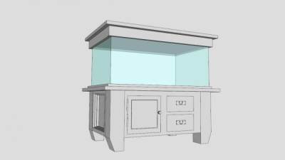 超白观赏玻璃鱼缸SU模型下载_sketchup草图大师SKP模型