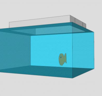 大型玻璃鱼缸SU模型下载_sketchup草图大师SKP模型